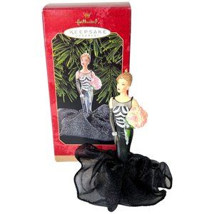 1999 New Hallmark Keepsake Ornament 40th Anniversary Black‎ Dress Christmas VTG